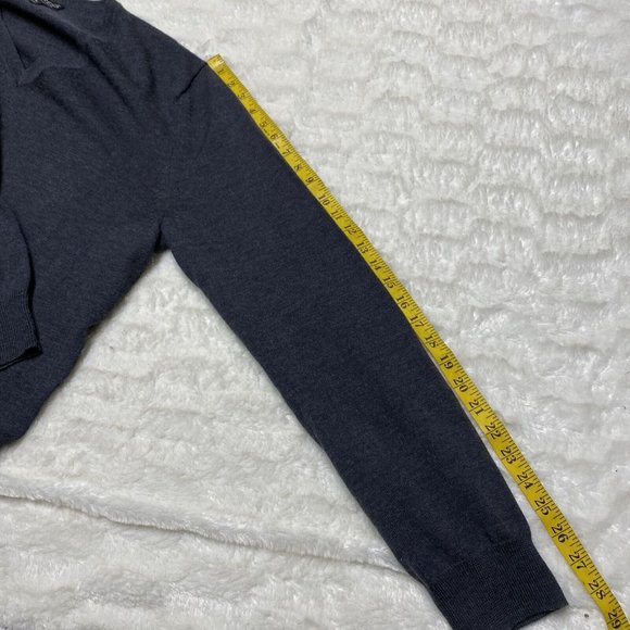 Express Sweater Men's XL Gray Merino 100% Wool V-Neck Long Sleeve Pullover - Picture 6 of 8